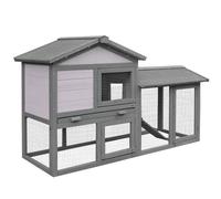 Conigliera da Esterno 147x54x84 cm in Legno Grigio