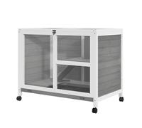 Conigliera da Esterno 2 Livelli 91,5x53,3x73 cm in Legno Grigio