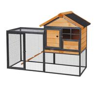 Conigliera da Giardino 122x63x92 cm con Rampa in Legno e Metallo