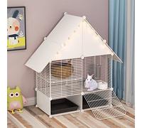 Conigliera Da Interno Con Conigliera Staccabile Cuccioli，cuccia Coniglio Per Conigli, Gatti, Cuccioli, Piccoli Animali, Ecc. Facile Da Pulire Casetta Di Lusso Per Conigli ( Color : White , Size : 75*3