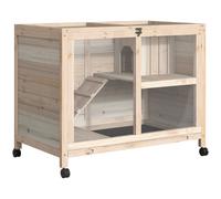 Conigliera Gabbia per Conigli 91,5x53,3x73 cm 2 Piani in Legno