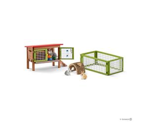 CONIGLIERA GRANDE gabbia e recinto SET conigli FARM WORLD kit da gioco SCHLEICH