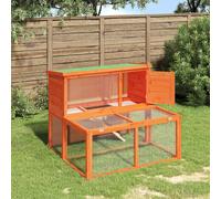 Conigliera Marrone 102x90x84,5 cm in Legno Massello di Pino