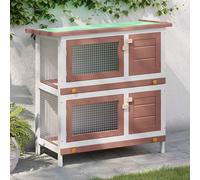 AX Conigliera Gabbia 90x45x90cm Conigli Porte Vassoi Multiuso Tetto Nuovo 170835