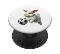 Coniglietto carino che gioca a calciatore PopSockets PopGrip Adesivo