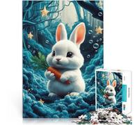 Coniglietto carino in una foresta da sogno puzzle 1000 pezzi per adulti Sfida difficile Attività divertenti a casa, regali di compleanno, regali di viaggio, 38x26cm