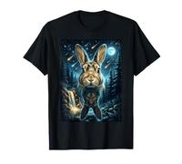 Coniglietto Che Ulula alla Luna Meme 90s Animal Rabbit Maglietta