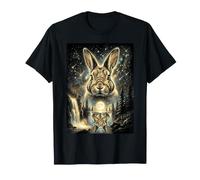 Coniglietto Che Ulula alla Luna Meme 90s Animal Rabbit Maglietta