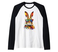 Coniglietto con Occhiali da Sole Coniglio Lepre Marrone Maglia con Maniche Raglan