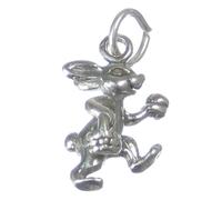 Coniglietto di Pasqua Coniglio con ciondolo in argento sterling uovo .925 x 1 ch