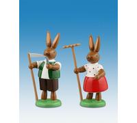 Coniglietto di Pasqua Coppie Con Rastrello E Senso Altezza Ca 7,5cm Nuovo Statua