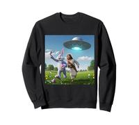Coniglietto di Pasqua scattando un selfie mentre scappa da UFO con Gesù Felpa