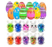 Coniglietto di Pasqua Squeeze Balls, 12 Pezzi Uova di Pasqua con Squeeze Bunny Giocattoli, E-aster Basket Stuffers Egg Fillers, E-aster Bunny Squishies Stress Balls Fidget Toys per bambini Adulti