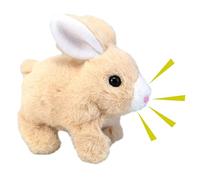 Coniglietto di peluche - Coniglio elettrico che cammina, abbaia, muove le orecchie | Coniglietto morbido con bocca che si muove, regalo di Pasqua interattivo per bambini, bambine, bambini, giocattolo