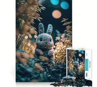 Coniglietto di peluche da esterno per adulti, puzzle da 1000 pezzi, gioco per esercitare la mente, divertimento in famiglia, taglio di precisione, regalo adorabile (38x52cm)