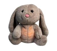Coniglietto Di Peluche Rilassante, Coniglio Marrone Naturale Seduto Con Le Orecchie Cadenti Che Canta Con 3 Regolazioni Per Alleviare L'ansia Respirazione Del Coniglietto Con Dettagli Sensoriali
