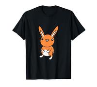 Coniglietto divertente animale stupido animale domestico carino sorriso felice cartone animato Maglietta
