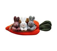 Coniglietto farcito con carota, borsa in peluche con tre coniglietti, decorazione pasquale per le vacanze, decorazione per la stanza con cerniera per ragazzi e ragazze, Colori misti, Refer to