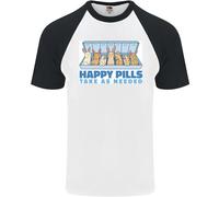 Coniglietto Happy Pills Antidepressivo DA UOMO S/S Baseball T-Shirt