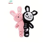Coniglietto imbottito reversibile da 30cm/11,81 pollici in fibra sintetica, con design a doppia faccia, caratteristiche di teschio e zombie, ideale per regali di compleanno, feste, decorazioni per la 