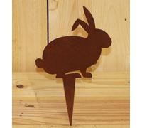 Coniglietto in acciaio inox Ronald con spiedo coniglietto pasquale decorazion...