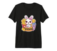Coniglietto Kawaii con Fast Food Maglietta Premium