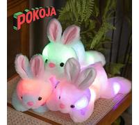 Coniglietto luminoso carino in peluche - Un morbido e adorabile coniglio imbottito con luce, 35 cm | Realizzato in poliestere, con colori tenui, porta una sensazione magica di conforto di notte. È un