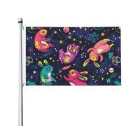 Coniglietto lunare che esplora lo spazio per bandiera esterna 3x5 bifacciale, bandiere per decorazioni da giardino per esterni, decorazioni da parete per feste, fondale per esterni, interni, casa, gia