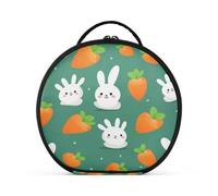 Coniglietto Paffuto Simpatico Animale Trucco Astuccio da Toilette Borse Rotondo Toeletta Scatola Cosmetica Borsa Creativo con Divisori Regolabili per Donna