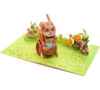 Coniglietto Pasqua 3D Pop-Up Card - Fatto a Mano Buona Scheda Con E Uova