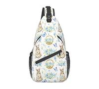 Coniglietto pasquale Cesto di fiori Coniglio Borsa a tracolla per donna Uomo Zaino a tracolla Escursionismo Viaggio Daypack Borsa a tracolla sul petto