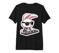 Coniglietto Pasquale Che Gioca Sintetizzatore Musicale Sintetizzatore Maglietta Premium