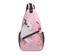 coniglietto pasquale Coniglio rosa Borsa a tracolla con tracolla diagonale Zaino a tracolla Borsa a tracolla da viaggio Escursionismo Zaini per uomo Donna
