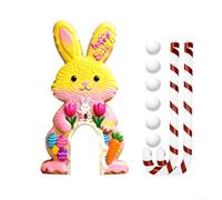 Coniglietto pasquale da golf per mettere set di gioco colorato con uova e tulipani per famiglie bambini feste al chiuso e all'aperto, include 2 putter e 10 palline (GJ411-004)