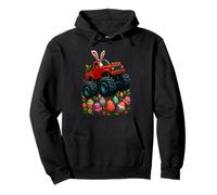 Coniglietto pasquale guida Monster Truck Egg Hunt Art Felpa con Cappuccio