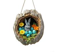 Coniglietto pasquale in legno con integrazione in acrilico per la stagione primaverile della casa e lo styling degli interni (GJ831-005)