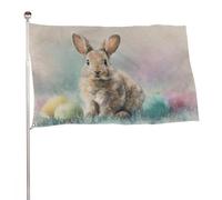 Coniglietto pasquale seduto sull'erba bandiera 3x5 Ft Outdoor Garden Bandiere Banner Decor Per Cortile Portico Prato Fattoria
