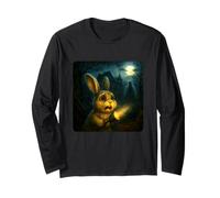 Coniglietto Pasquale Spaventoso Horror Notte Torcia Halloween Fantasma Maglia a Manica