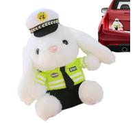 Coniglietto poliziotto di peluche - Peluche a di coniglio poliziotto in moto | Graziosa bambola da agente dei cartoni animati, mascotte da bagagliaio, peluche da pattuglia per decorazioni estern