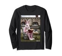 Coniglietto Rosa Che Legge Il Libro di Fiabe Maglia a Manica