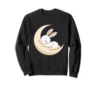 Coniglio Addormentato sulla Luna Crescente Felpa