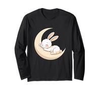 Coniglio Addormentato sulla Luna Crescente Maglia a Manica