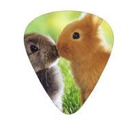 Coniglio Amore Stampato,12 pezzi di plettri per chitarra, 3 plettri di diverso spessore per chitarra acustica, basso, ukulele