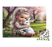 Coniglio Bambino Primavera Puzzle 1000 Pezzi Carta riciclata per adulti Puzzle per adulti Gioco difficile e stimolante Attività divertente per casa Ottima idea regalo 52x38cm/1000pcs