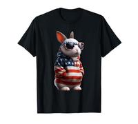 Coniglio Bandiera Americana 4 luglio Coniglietto Patriottico Animale Maglietta