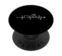 Coniglio battito cardiaco Coniglio ECG curva PopSockets PopGrip Adesivo