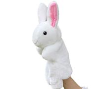 Coniglio Burattino a Mano Coniglio Peluche, Burattino Coniglietto, Simpatico Coniglio Guanto di Peluche Burattino Coniglio Giocattoli con Dita per Giochi di Ruolo Narrativa Insegnamento(Bianco)