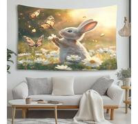 Coniglio cartone animato Arazzo da Parete Farfalla da sogno Arazzo da Parete Grande Utilizzato in Camera da Letto Soggiorno Copriletto Decorazione Murale 230x210
