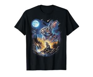 Coniglio Che Ulula alla Luna Vintage Lepre Maglietta