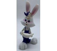 Coniglio Con Lettera D’amore In Ceramica Coniglietto Altezza 19 Cm Blu